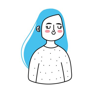 çizgi film kız beyaz zemin üzerine