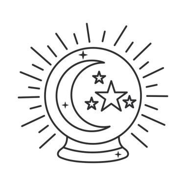 magic ball with moon and stars