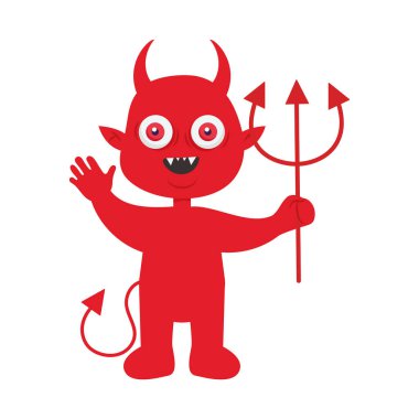 cartoon devil icon on white background