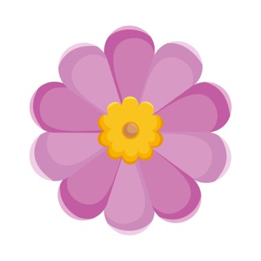 beyaz arkaplanda mor çiçek simgesi