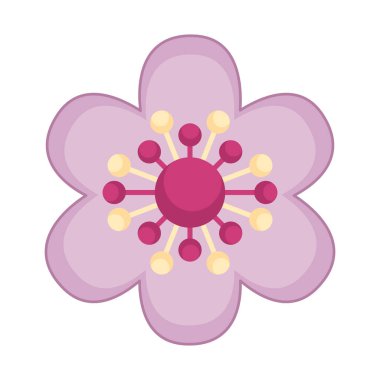 Beyaz arkaplanda çiçek simgesi