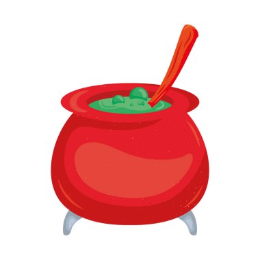 red cauldron icon on white background