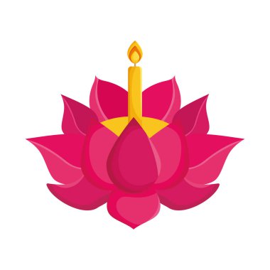 loy krathong candle and flower icon