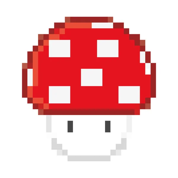 Pixel Fungus Icon White Background — Image vectorielle