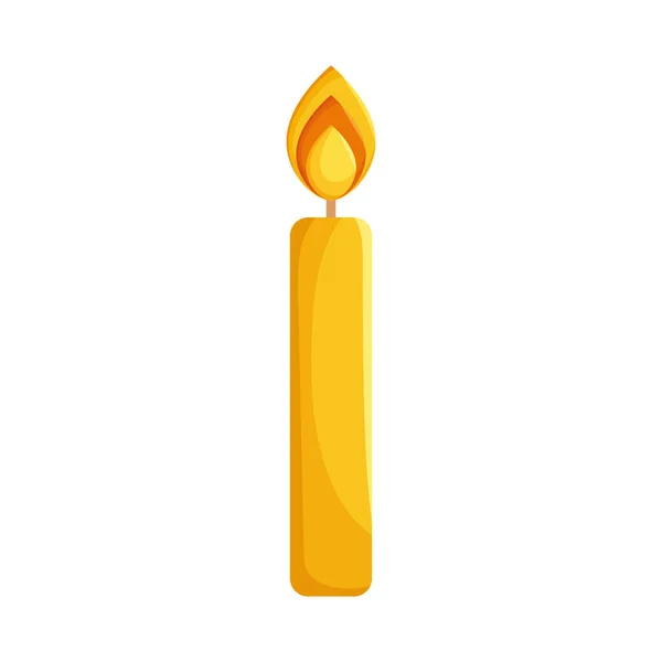 Yellow Candle Icon White Background — Stock Vector