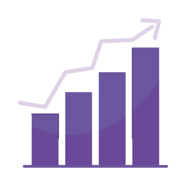 Graphique Barres Avec Flèche Ascendante — Image vectorielle