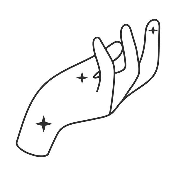 Female Hand Stars White Background — Stockvektor