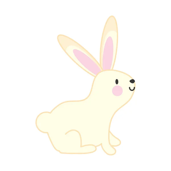 Beyaz Arkaplanda Sevimli Tavşan Simgesi — Stok Vektör