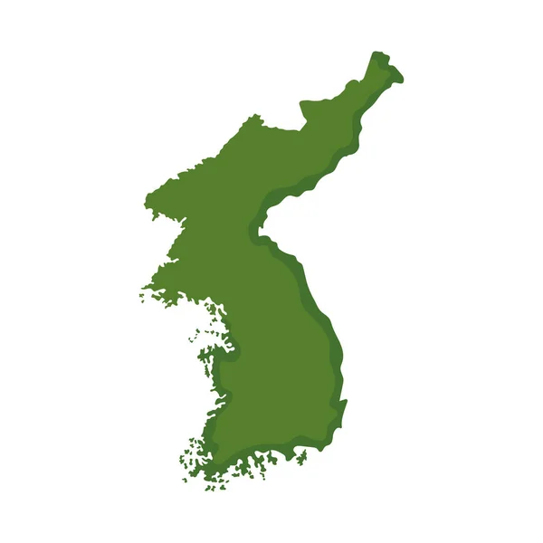 Korea Map Icon White Background — Vetor de Stock