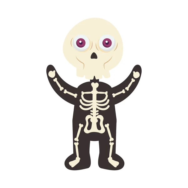 Cartoon Skeleton Icon White Background — Stock Vector