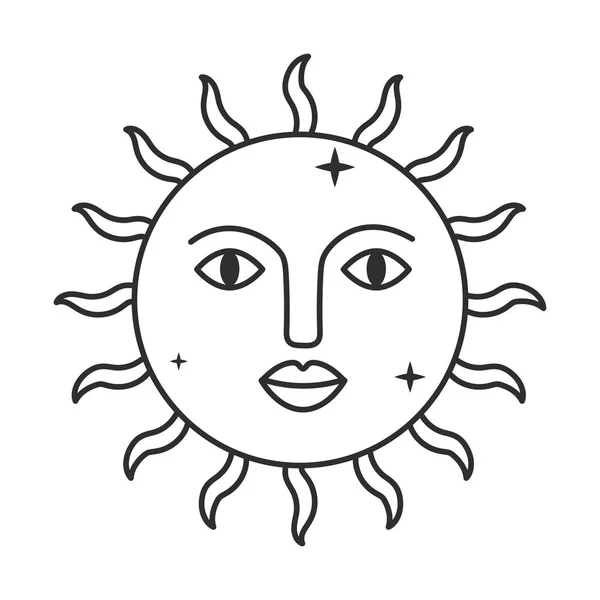 Mystic Sun Icon White Background — Vetor de Stock