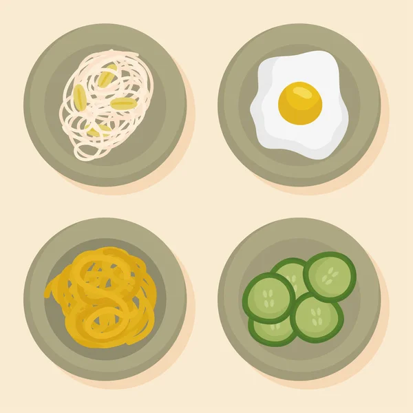 Korean Food Icon Set Design — Vector de stock