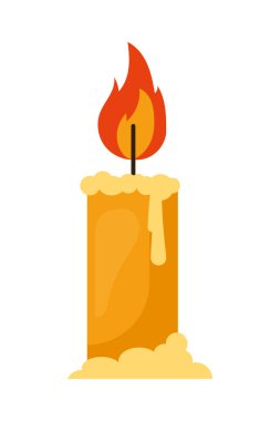 melting candle icon on white background