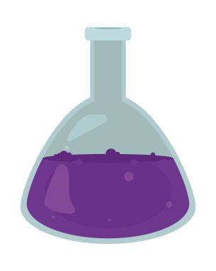 Beyaz arkaplanda kimyasal şişe simgesi