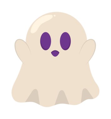 cartoon ghost icon on white background