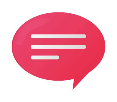 Beyaz arkaplanda pembe konuşma balonu