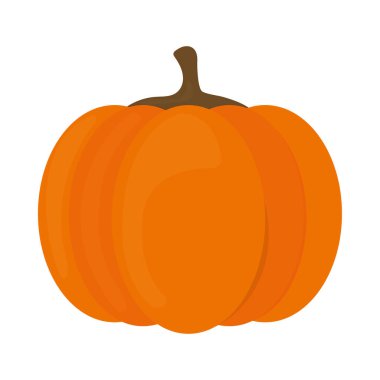 Beyaz arka planda turuncu kabak simgesi