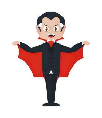 cartoon vampire character on white background