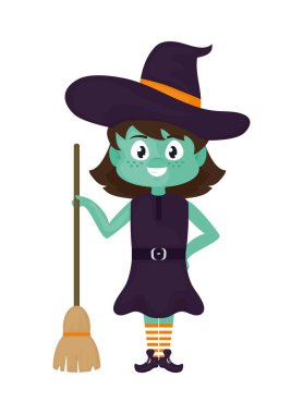 halloween witch character on white background