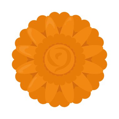 beyaz arkaplanda turuncu çiçek simgesi