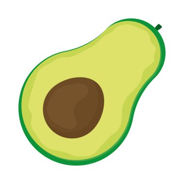 avocado slice icon on white background