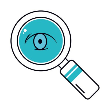 Beyaz arkaplanda büyütme cam simgesi