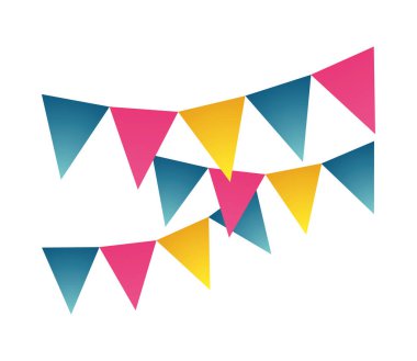 Beyaz arkaplanda renkli flamalar