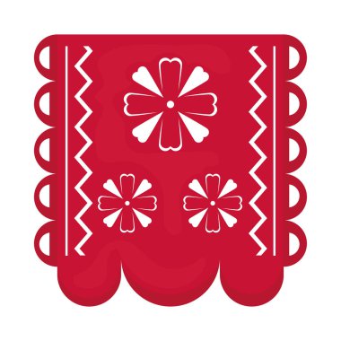 decorative red pennant on white background