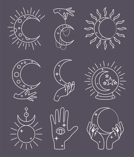 Astrology Symbols Icon Set Design — Stockvektor