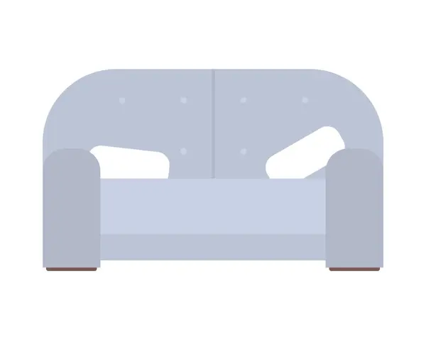 Gray Sofa White Cushions — стоковый вектор