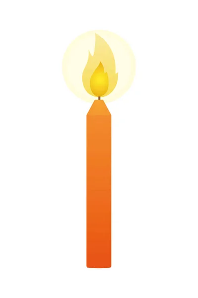 Orange Candle Icon White Background — Stock Vector