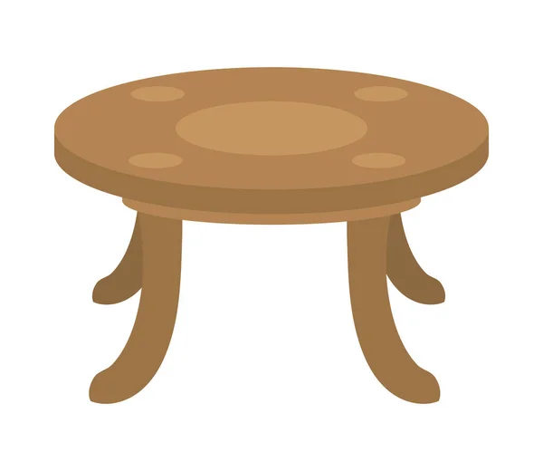 白色背景上的木制圆桌旁 — 图库矢量图片