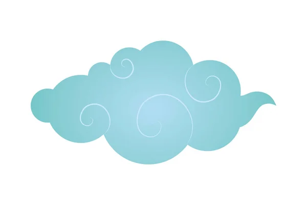 Asian Clouds Icon White Background — Archivo Imágenes Vectoriales