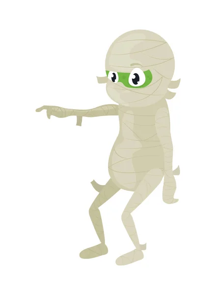 Cartoon Mummy Character White Background — Stock Vector