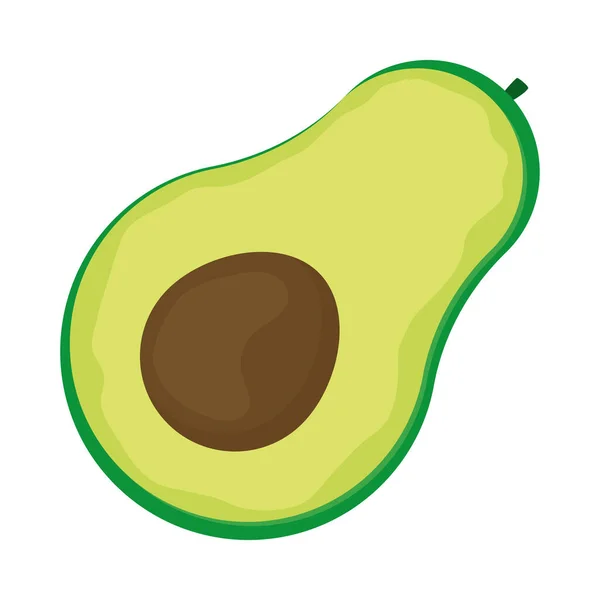 Avocado Slice Icon White Background — Archivo Imágenes Vectoriales