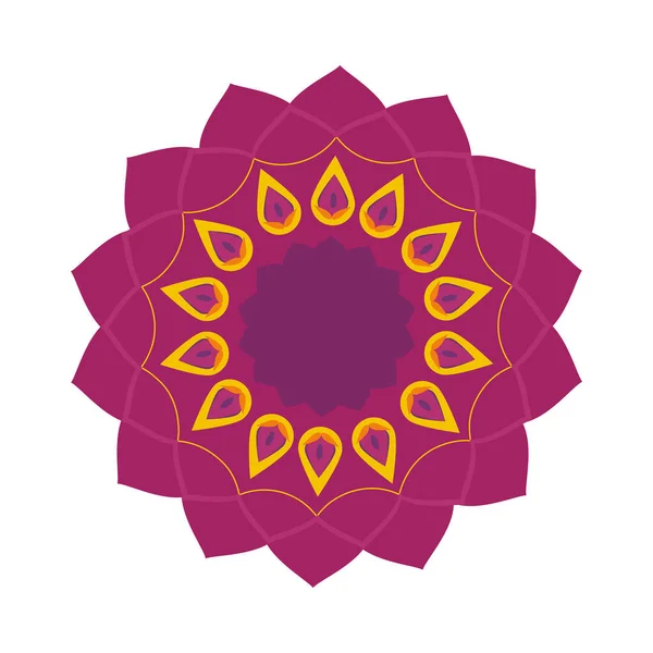 Purple Rangoli Icon White Background — Stockvektor