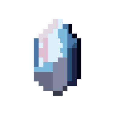 düz pikselli elmas beyaz üzerine