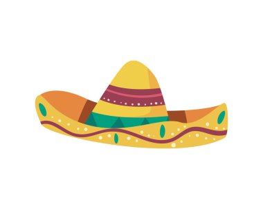 düz dekore edilmiş sombrero beyaz üzerine