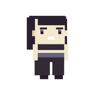 Düz 8-bit kadın beyaz üzerine