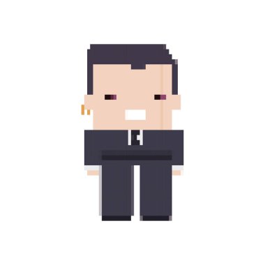 Mutlu daire 8-bit beyefendi beyaz üzerinde