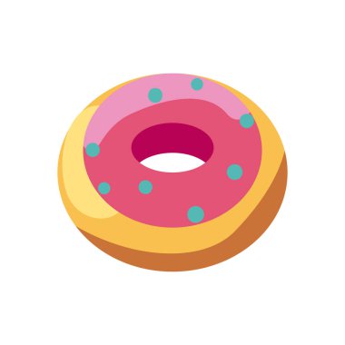 Düz parlak çörekler beyaz üzerine