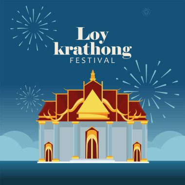 Loy Krathong festival kartı ve saray kartı.