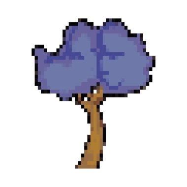 Beyaz yerine 8 bitlik ağaç illüstrasyonu