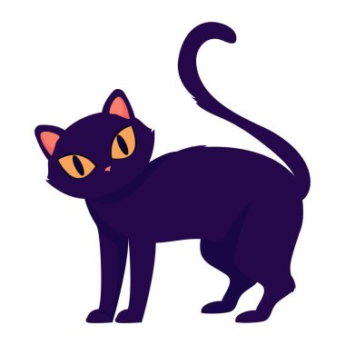 Beyaz yerine siyah kedi illüstrasyonu