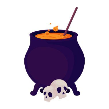 kafatasları ile cadı kazan tasarımı