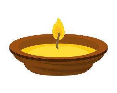 diwali candle illustration over white