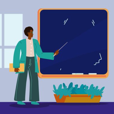 Öğretmenin ders verdiği afiş.