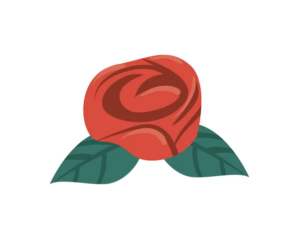 Επίπεδο Σχέδιο Τριαντάφυλλο Πάνω Από Λευκό — Διανυσματικό Αρχείο