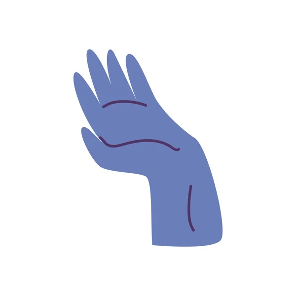 Пласка Синя Рука Над Білим — стоковий вектор