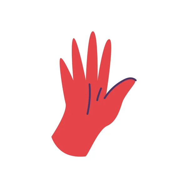 Platte Rode Hand Wit — Stockvector